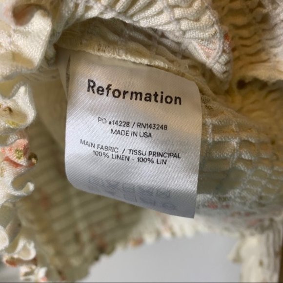 Reformation Haven Top in Mildred 100% Linen NWT - Picture 6 of 7